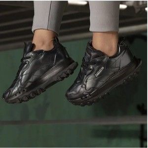 Reebok Women's Sz 8.5 Cardi B Classic Leather Black Dark Silver Shoes